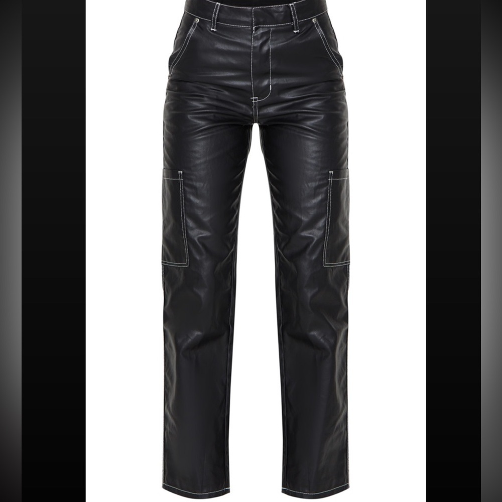 Leather effect pants
